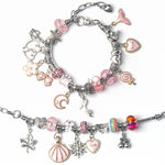63 in 1 braccialetto a catena a mano per bambini con gioielli fatti a mano fai da te, 63 In 1(Pink)