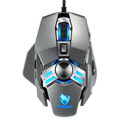 T-WOLF V10 Interfaccia USB 7 pulsanti Mouse da gioco cablato da 6400 DPI Programmazione macro personalizzata Mouse da gioco con luce respiratoria a 4 colori, Lunghezza cavo: 1,5 m