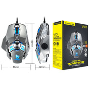 T-WOLF V10 Interfaccia USB 7 pulsanti Mouse da gioco cablato da 6400 DPI Programmazione macro personalizzata Mouse da gioco con luce respiratoria a 4 colori, Lunghezza cavo: 1,5 m
