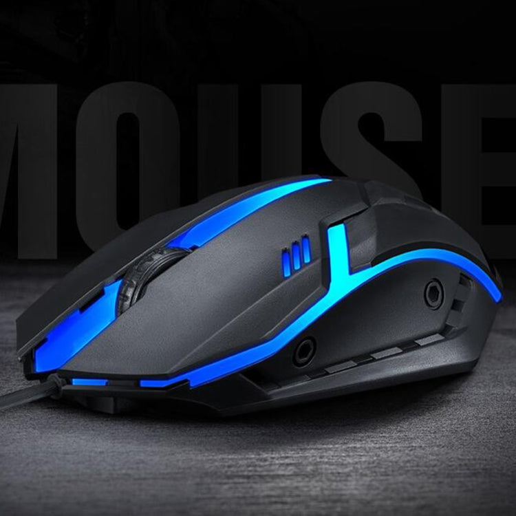 2 PCS T-WOLF V1 Interfaccia USB Mouse cablato a 3 pulsanti 1200 DPI Mouse da gioco retroilluminato a 7 colori, lunghezza cavo: 1,35 m