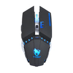 Mouse da gioco da ufficio silenzioso ricaricabile wireless T-WOLF Q15 a 6 pulsanti 1600 DPI con luce respiratoria a 7 colori