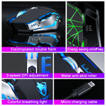 Mouse da gioco da ufficio silenzioso ricaricabile wireless T-WOLF Q15 a 6 pulsanti 1600 DPI con luce respiratoria a 7 colori