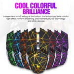 Mouse da gioco da ufficio silenzioso ricaricabile wireless T-WOLF Q15 a 6 pulsanti 1600 DPI con luce respiratoria a 7 colori