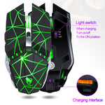 Mouse da gioco da ufficio silenzioso ricaricabile wireless T-WOLF Q15 a 6 pulsanti 1600 DPI con luce respiratoria a 7 colori