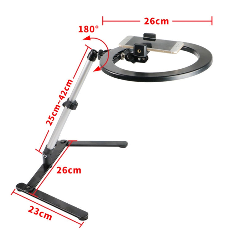 Supporto fotografico da tavolo con luce LED e clip telefono