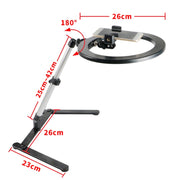 Supporto fotografico da tavolo con luce LED e clip telefono
