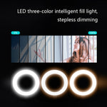 Supporto fotografico da tavolo con luce LED e clip telefono