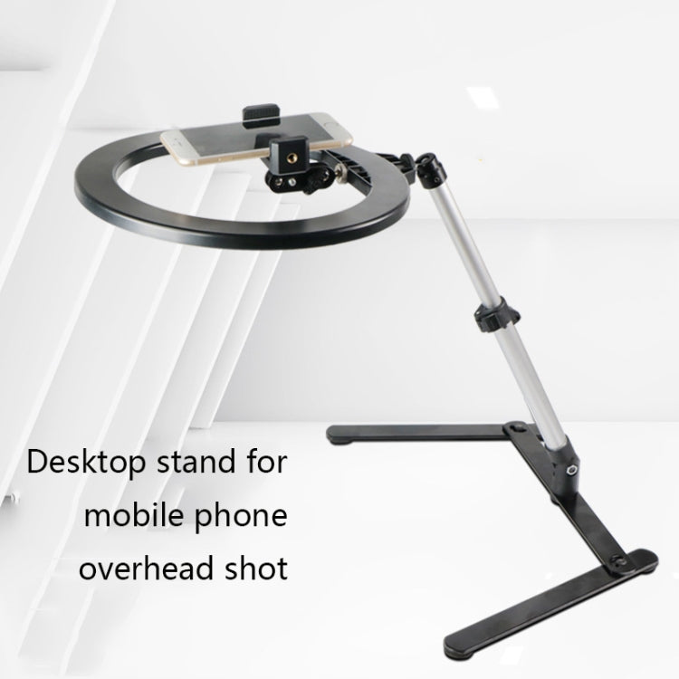 Supporto fotografico da tavolo con luce LED e clip telefono