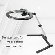 Supporto fotografico da tavolo con luce LED e clip telefono