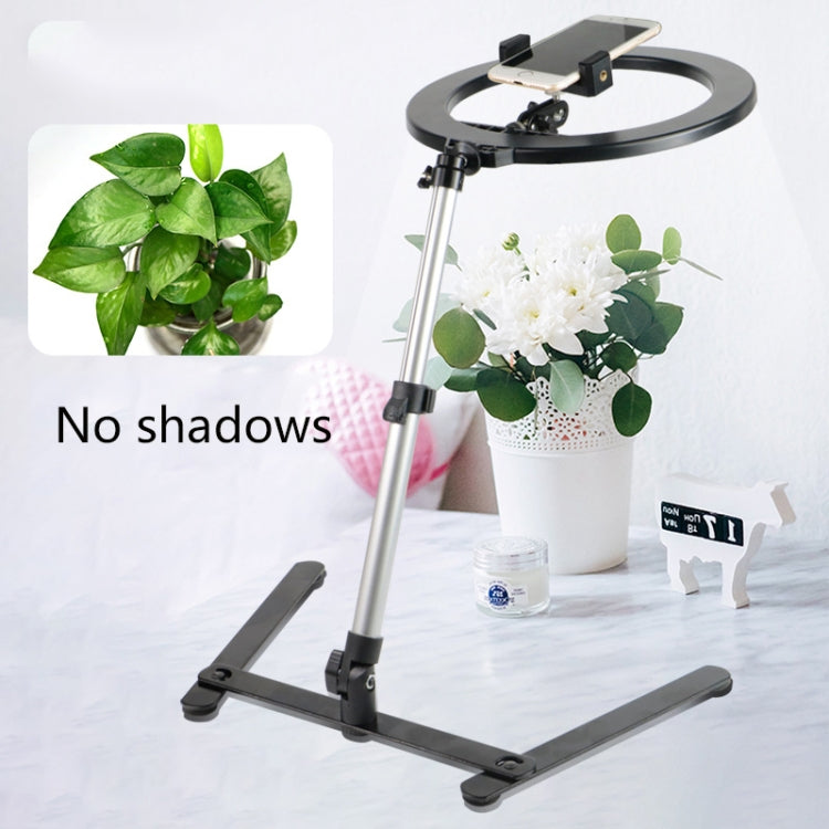 Supporto fotografico da tavolo con luce LED e clip telefono