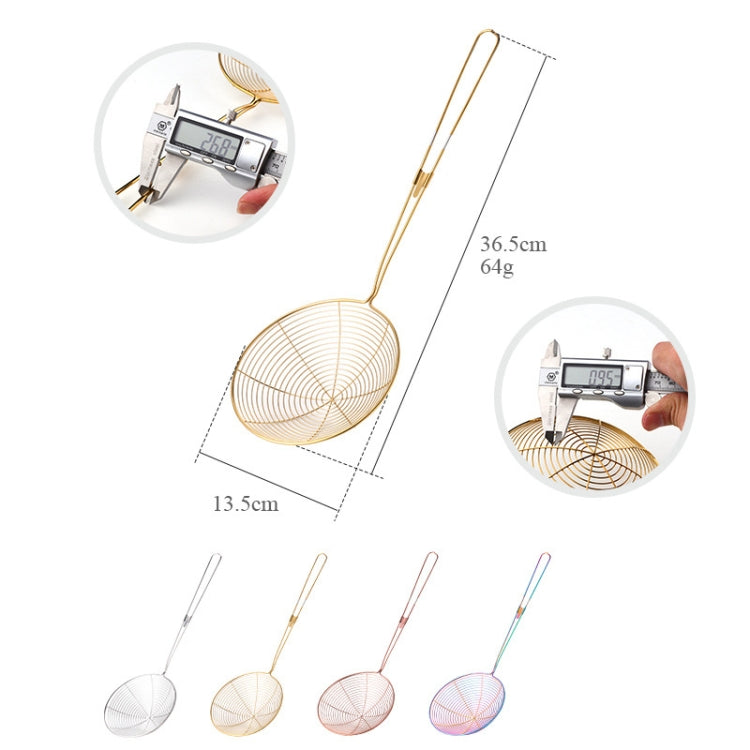 Cucchiaio per filtro olio con colino in acciaio inossidabile, Colorful, 36.5x13.5cm(Silver), 36.5x13.5cm(Gold), 36.5x13.5cm(Rose Gold)