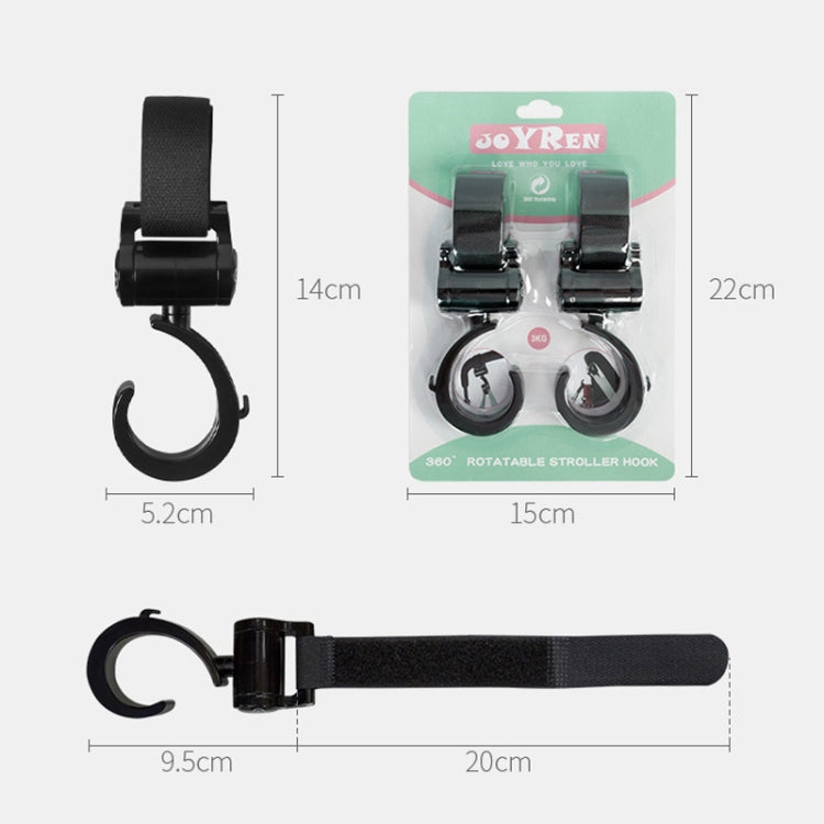 JOYREN 2 set passeggino con gancio antiscivolo e resistente, 2 Sets Stroller Hook