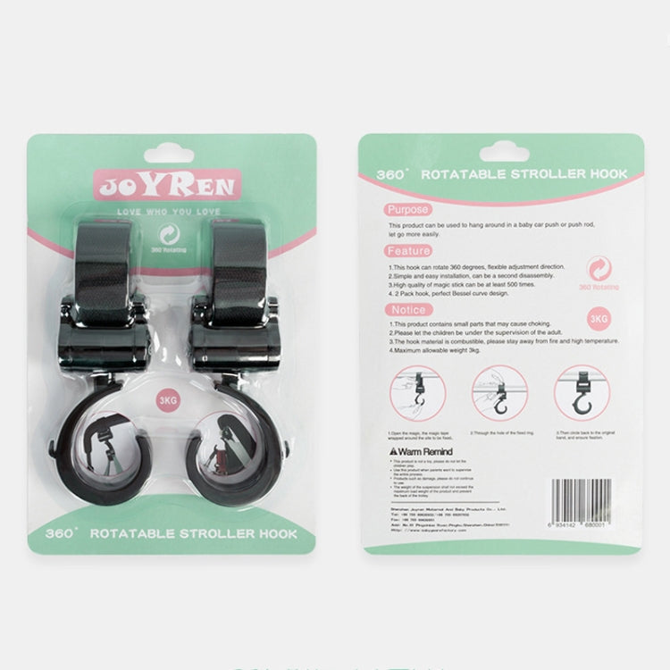 JOYREN 2 set passeggino con gancio antiscivolo e resistente, 2 Sets Stroller Hook