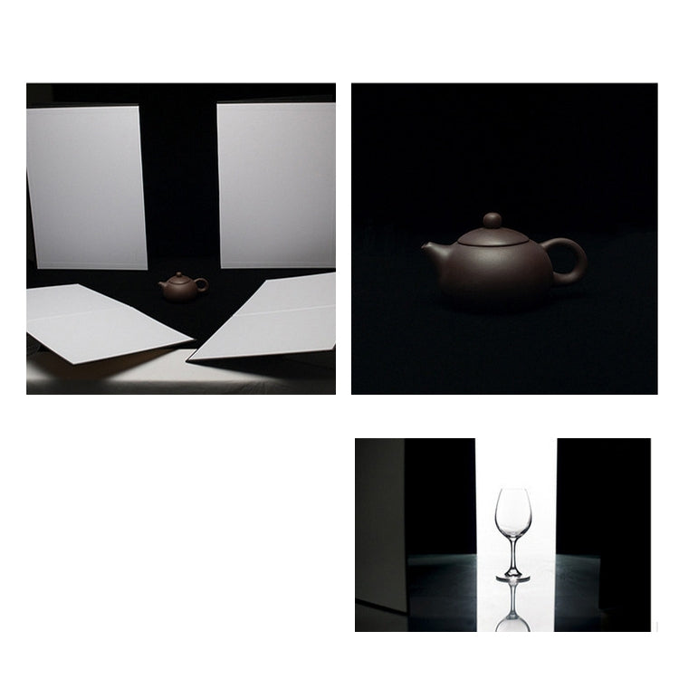 2 pezzi di diffusore di luce pieghevole in cartone A4 piegato per fotografia, A4 Cardboard Silver, A4 Cardboard Gold