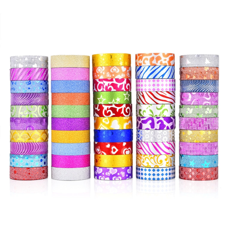 Nastro adesivo glitter decorativo 50 rotoli 15mm x 3m