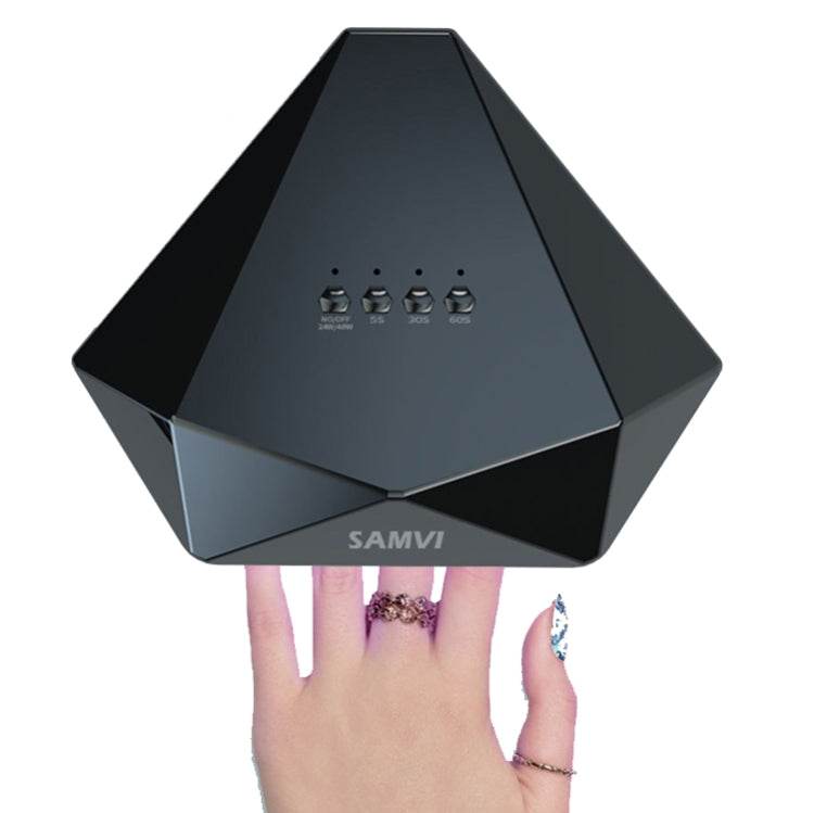 SAMVI 48W Lampada per unghie con diamante intelligente Doppia sorgente luminosa Sensazione a infrarossi Macchina per fototerapia per unghie ad asciugatura rapida, Spina UE