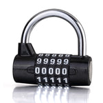 Lucchetto per porta della cassetta degli attrezzi con password per armadietti da palestra di grandi dimensioni con combinazione a 5 cifre, 5 Digit (Blue), 5 Digit (Red), 5 Digit (Black), 5 Digit (Silver)
