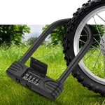 Blocco password antifurto per auto elettrica per moto, blocco password per bicicletta a forma di U in acciaio audace, Password Lock(Black), Password Lock(Red)