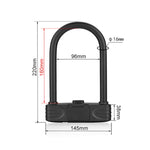 Blocco password antifurto per auto elettrica per moto, blocco password per bicicletta a forma di U in acciaio audace, Password Lock(Black), Password Lock(Red)