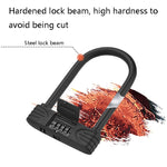Blocco password antifurto per auto elettrica per moto, blocco password per bicicletta a forma di U in acciaio audace, Password Lock(Black), Password Lock(Red)