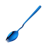 3 pezzi di forchetta per noodle istantanei in acciaio inossidabile, coltello multiuso a forma di V, forchetta e cucchiaio, stoviglie tutto in uno, Fork Spoon (Silver), Fork Spoon (Gold), Fork Spoon (Rose Gold), Fork Spoon (Black), Fork Spoon (Blue)    ...