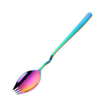 3 pezzi di forchetta per noodle istantanei in acciaio inossidabile, coltello multiuso a forma di V, forchetta e cucchiaio, stoviglie tutto in uno, Fork Spoon (Silver), Fork Spoon (Gold), Fork Spoon (Rose Gold), Fork Spoon (Black), Fork Spoon (Blue)    ...