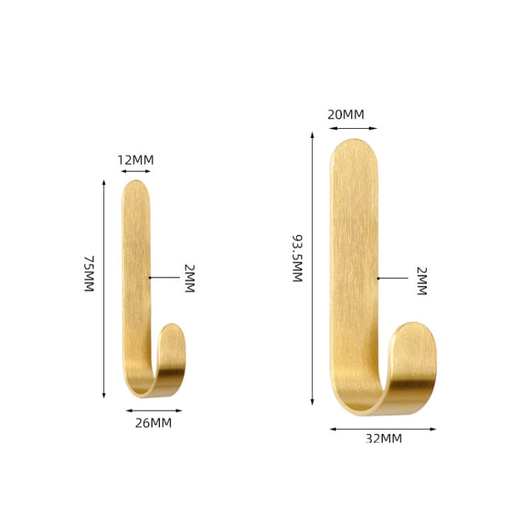 Gancio per appendere in metallo senza perforazione, in ottone color oro, 4 pezzi, specificazione:, Small, Large
