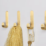Gancio per appendere in metallo senza perforazione, in ottone color oro, 4 pezzi, specificazione:, Small, Large