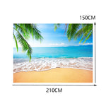Panno per fotografia con vista sul mare, albero di cocco, 2,1 x 1,5 m