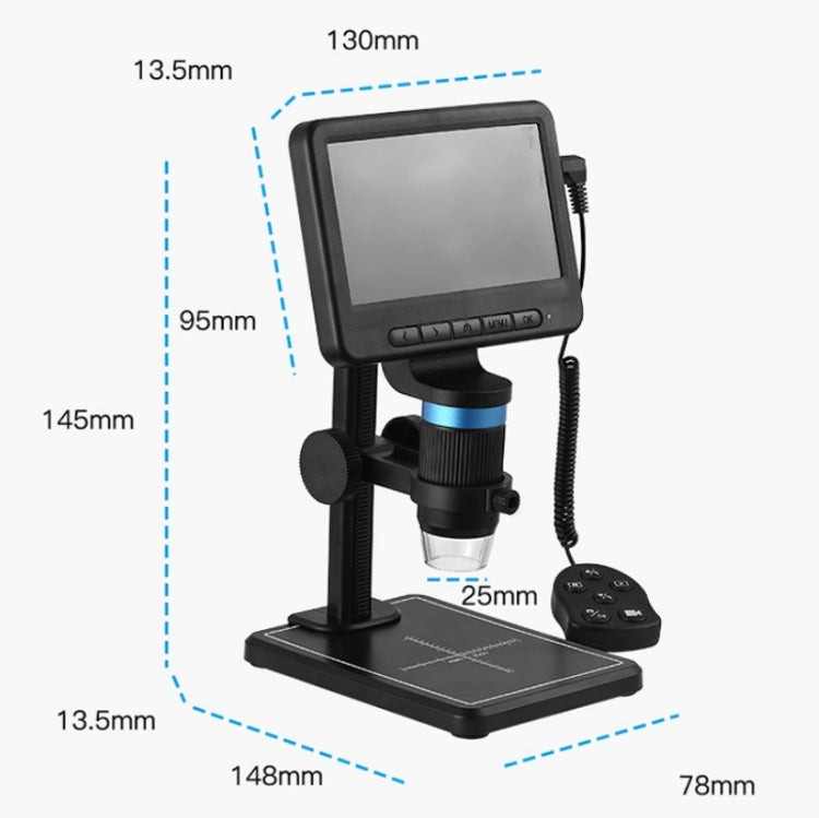 Microscopio elettronico da 5 pollici 1080P HD USB Lente d'ingrandimento per ispezione di riparazione