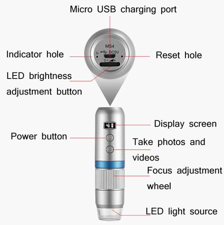 Microscopio elettronico wireless WIFI 1080P HD Lente d'ingrandimento per ispezione di manutenzione digitale