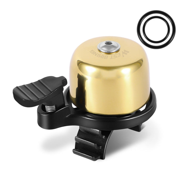 WEST BIKING YP0706048 Mini campanello per bicicletta in rame per mountain bike, West Biking Bicycle Bell(Black), West Biking Bicycle Bell(Golden)