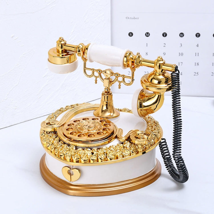 Quadrante vecchio telefono carillon regalo per la decorazione dell'ingresso dell'armadietto del vino per la casa, White, Brown