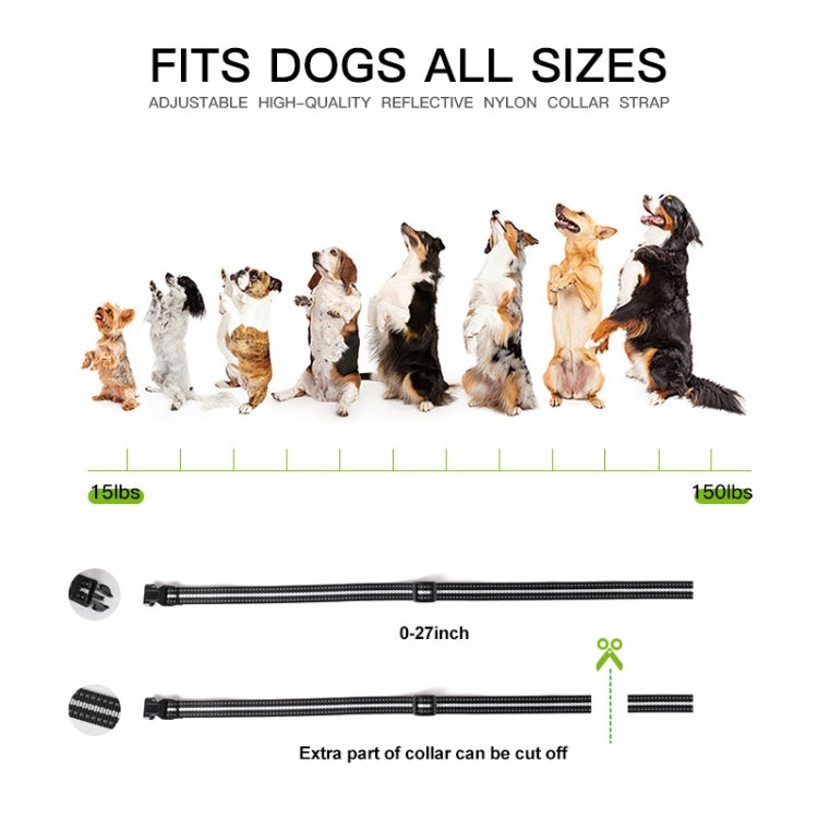 Collare per scossa elettrica antiabbaio con vibrazione sonora per cani, spina europea, EU Plug Black