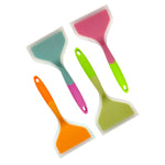 2 pezzi spatola antiaderente in silicone per bistecca a bocca larga, spatola per pizza, utensile da cucina, Green + Green, Pink + Green, Blue + Pink, Orange + Orange