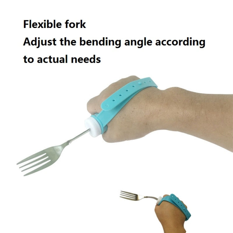 Forchetta self-service pieghevole in acciaio inossidabile 304 per disabili e anziani, Fork