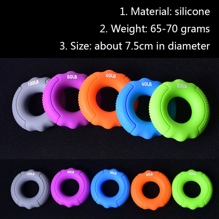 Anello per presa per esercizi con dita in silicone da 2 pezzi, 20LB (Dot Green), 40LB (Dot Blue), 60LB(Dot Orange), 80LB(Dot Purple), 100LB (Dot Gray), 30LB (General Yellow), 40LB (General Rose Red), Universal point of 50LB blue, 60LB (General Green)  ...