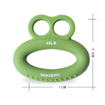 MAXSOINS MXO-DOUBLE-001 Dispositivo per l'allenamento della presa delle dita a forma di rana Anello per la presa delle dita, 20LB (Double-sided Green), 30LB (Double-sided Blue), 40LB (Double-sided Orange), 50LB (Double-sided Purple)                    ...