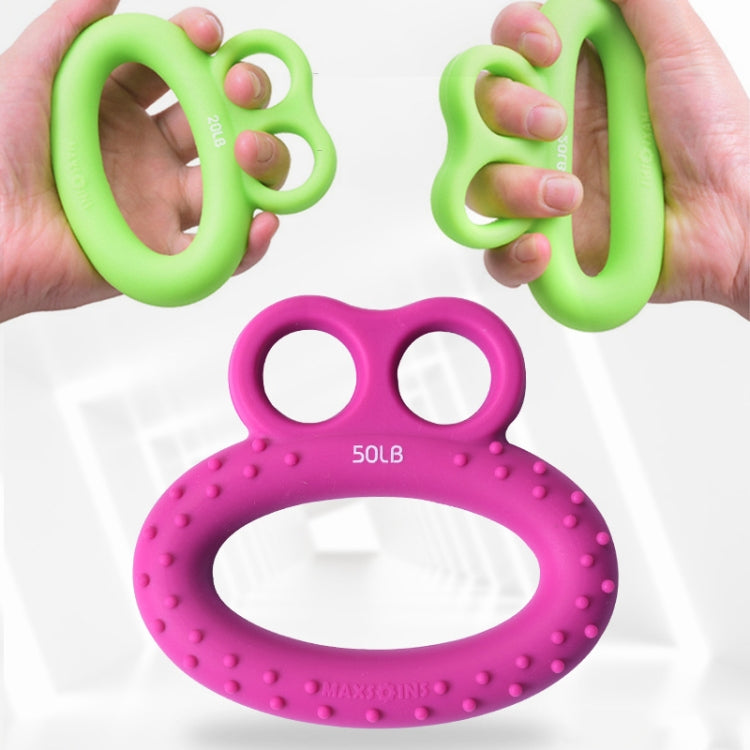 MAXSOINS MXO-DOUBLE-001 Dispositivo per l'allenamento della presa delle dita a forma di rana Anello per la presa delle dita, 20LB (Double-sided Green), 30LB (Double-sided Blue), 40LB (Double-sided Orange), 50LB (Double-sided Purple)                    ...