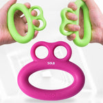 MAXSOINS MXO-DOUBLE-001 Dispositivo per l'allenamento della presa delle dita a forma di rana Anello per la presa delle dita, 20LB (Double-sided Green), 30LB (Double-sided Blue), 40LB (Double-sided Orange), 50LB (Double-sided Purple)                    ...