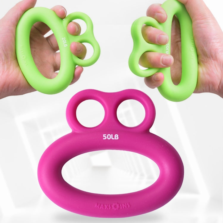 MAXSOINS MXO-DOUBLE-001 Dispositivo per l'allenamento della presa delle dita a forma di rana Anello per la presa delle dita, 20LB (Double-sided Green), 30LB (Double-sided Blue), 40LB (Double-sided Orange), 50LB (Double-sided Purple)                    ...