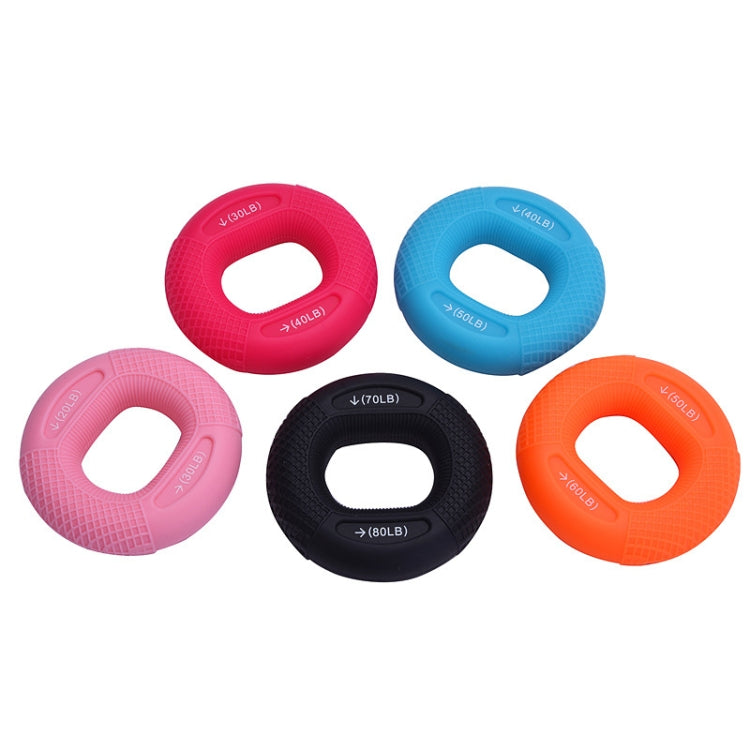2 pezzi di forza regolabile in silicone con pinza per braccio, forza muscolare, riabilitazione, allenamento, attrezzatura per il fitness, 20/30LB （Pink）, 30 / 40LB（Rose Red）, 40 / 50LB（Blue）, 50 / 60LB（Orange）, 70 / 80LB（Black）
