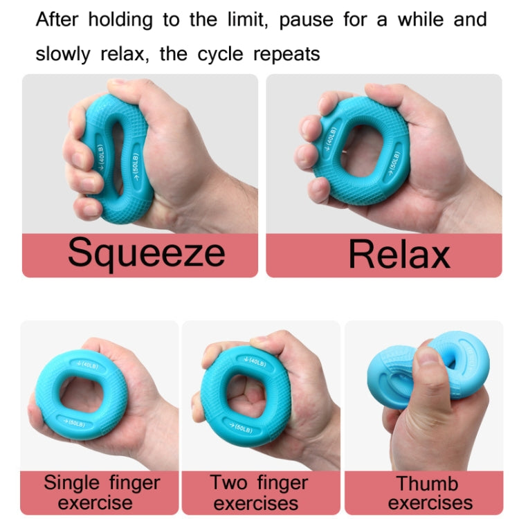 2 pezzi di forza regolabile in silicone con pinza per braccio, forza muscolare, riabilitazione, allenamento, attrezzatura per il fitness, 20/30LB （Pink）, 30 / 40LB（Rose Red）, 40 / 50LB（Blue）, 50 / 60LB（Orange）, 70 / 80LB（Black）