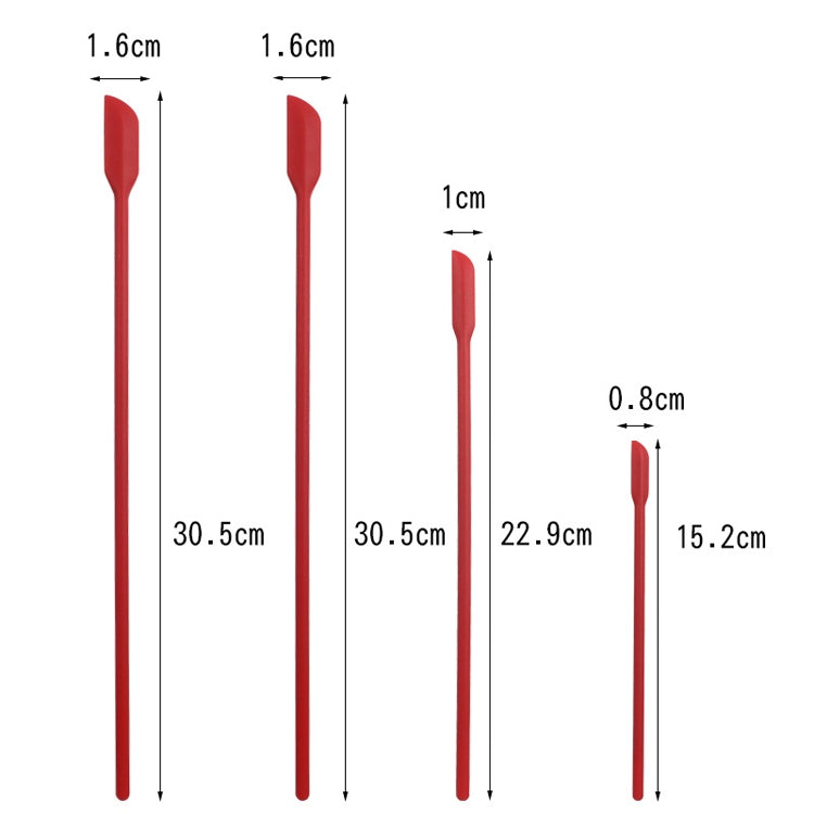 2 set 4 in 1 raschietto mini-punta in silicone per allungamento di raschietti per bottiglie cosmetiche, set di spatole per marmellata, 4 in 1 Red, 4 in 1 Black, 4 in 1 Colorful, 4 in 1 Purple, 4 in 1 Green