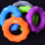 Anello per presa per esercizi con dita, dispositivo di presa per segni di dita in silicone da 2 pezzi, 15LB (Green), 35LB (Blue), 55LB (Orange), 75LB (Purple), 95LB (Gray)