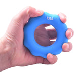 Anello per presa per esercizi con dita, dispositivo di presa per segni di dita in silicone da 2 pezzi, 15LB (Green), 35LB (Blue), 55LB (Orange), 75LB (Purple), 95LB (Gray)