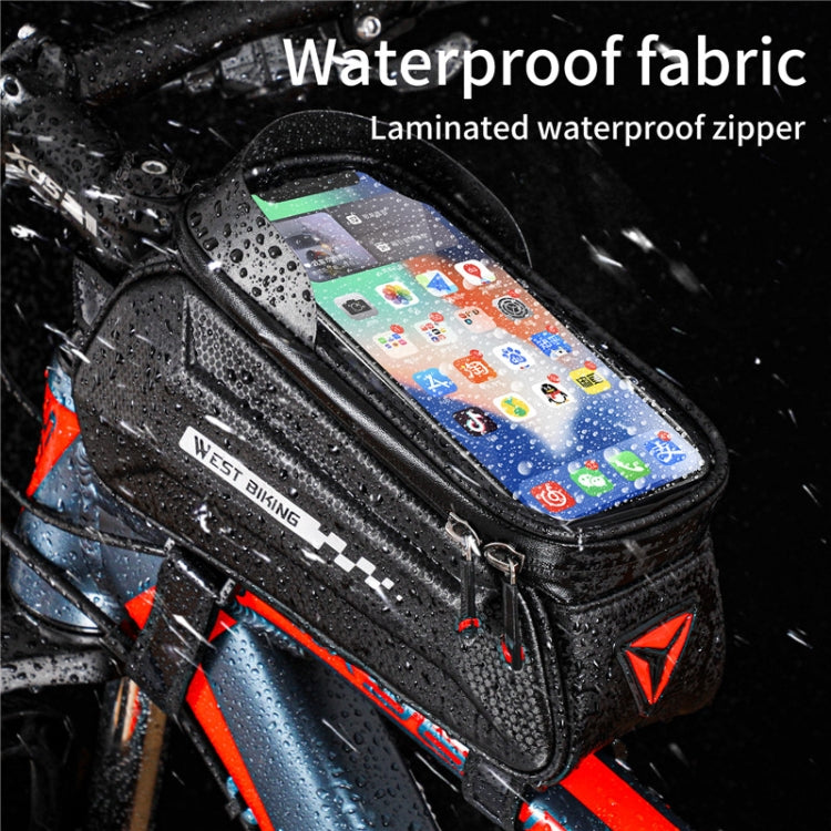 WEST BIKING Borsa da 7 pollici per bici con tubo superiore e guscio rigido anteriore con touch screen Borsa per attrezzatura da guida impermeabile, YP0707261