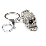 2 pezzi di gioielli pendenti con portachiavi con teschio brillante, Diamond Skull Keychain