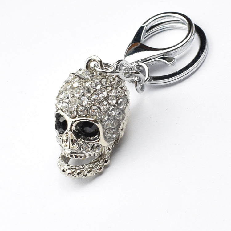 2 pezzi di gioielli pendenti con portachiavi con teschio brillante, Diamond Skull Keychain