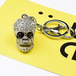 2 pezzi di gioielli pendenti con portachiavi con teschio brillante, Diamond Skull Keychain